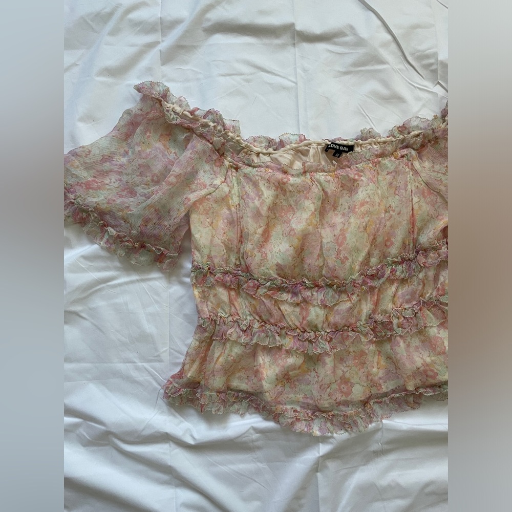 love sam floral top with boning